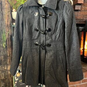 Guess Dark Gray Toggle Trench Coat